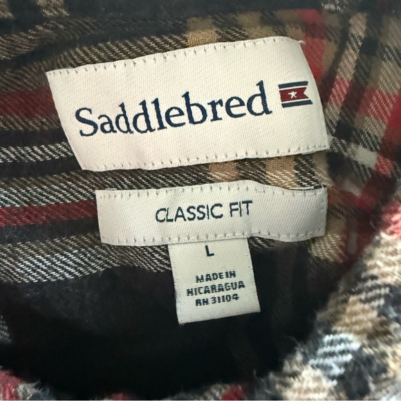 Saddlebred Mens Size  L Clasic Fit Fleece Charcoal Plaid Southern Western - Picture 9 of 11